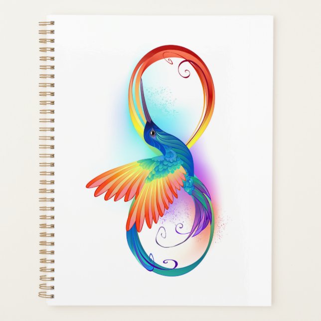 Agenda Arco-íris Hummingbird com símbolo Infinito (Frente)