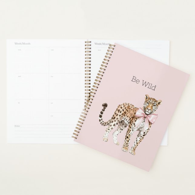 Agenda Arco Rosa Leopardo Selvagem   (Exibição)