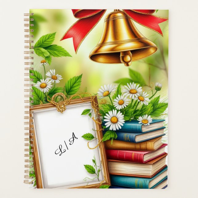 Agenda Arco Vermelho, Sino Dourado e Elementos Decorativo (Frente)