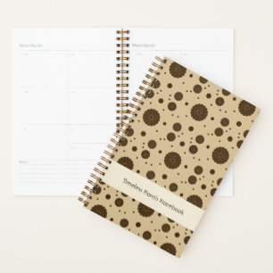 Agenda Areia Floral Micro Marrom Escuro