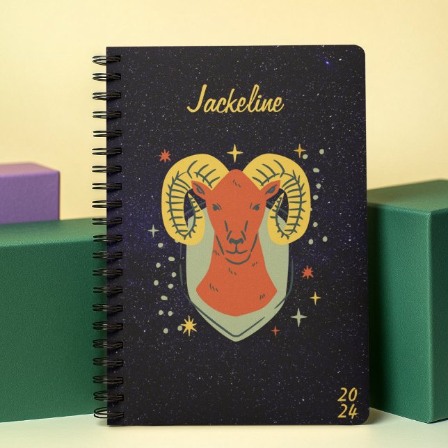 Agenda Aries Zodiac Sinal l Galaxy Sky Star Personal (Criador carregado)