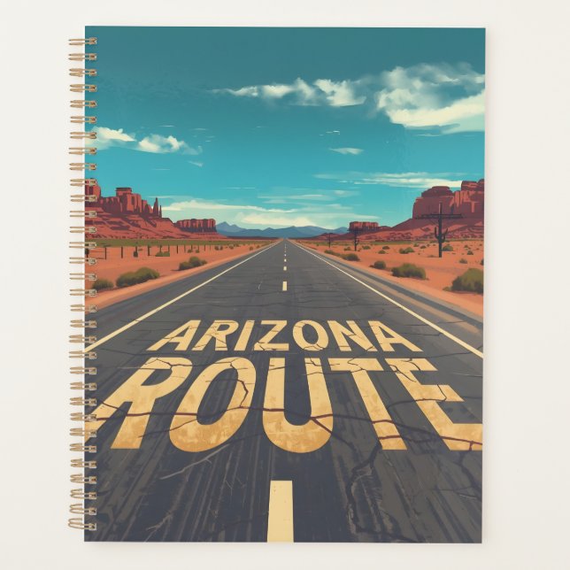 Agenda Arizona Route Desert Road Graphic Art (Frente)