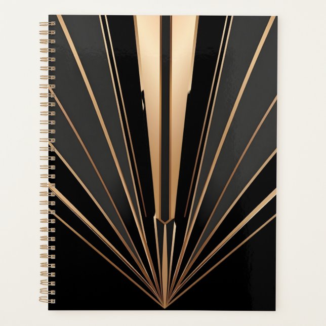 Agenda Art Deco Gold Fan Geometric Elegance (Frente)
