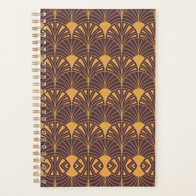Agenda Art Deco pattern with fan-shaped motifs  (Frente)