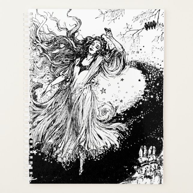 Agenda Art Nouveau Polocromo Oz Preto e Branco (Frente)