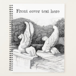 Agenda Arte a lápis monocromática da escultura de Griffin