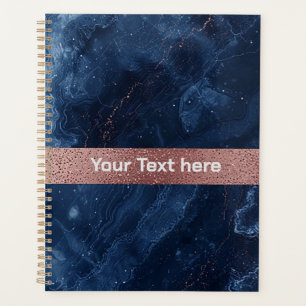Agenda Arte Abstrata de Bola de Gude Azul com Acentos de 