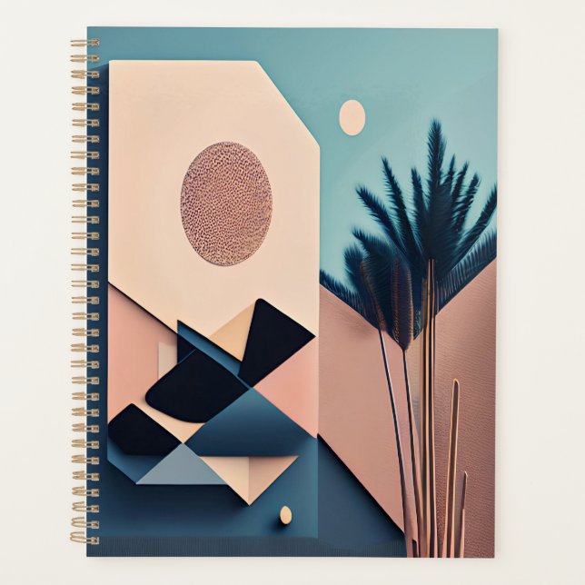 Agenda Arte Abstrato minimalista moderna 3D Boho (Frente)