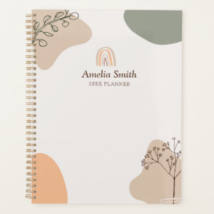 Agenda Arte Botânica Modern Boho Arco Arco-Íris Abstrat