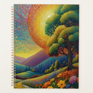 Agenda Arte Colorida de Prado e Flores