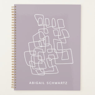 Agenda Arte Contemporânea Lilac Abstrato Line Personaliz