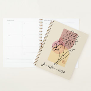 Agenda Arte da linha de abstrato minimalista