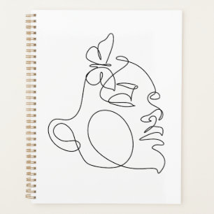 Agenda Arte da Linha do Rosto da Mulher