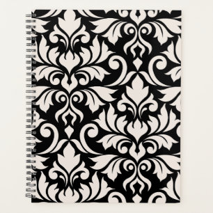 Agenda Arte Damasco I Creme em Preto