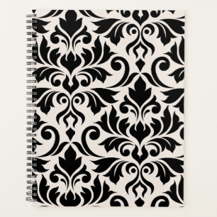 Agenda Arte Damasco I Preto em Creme