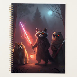 Agenda Arte de Animais de Batalha na Floresta Mística