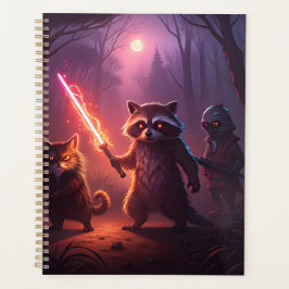 Agenda Arte de Aventura de Animais da Floresta Fantástica