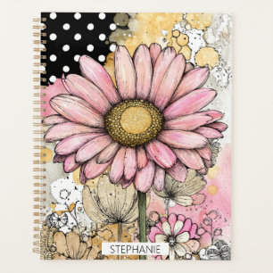 Agenda Arte de bolinhas de aquarela floral vintage (5)