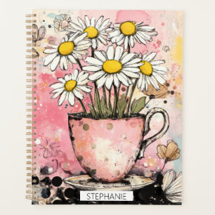 Agenda Arte de bolinhas de aquarela floral vintage (6)