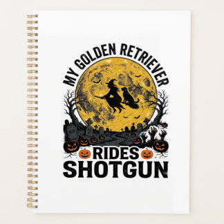 Agenda Arte de Bruxa de Halloween do Golden Retriever and