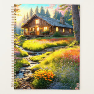 Agenda Arte de Cabana na Floresta de Montanha