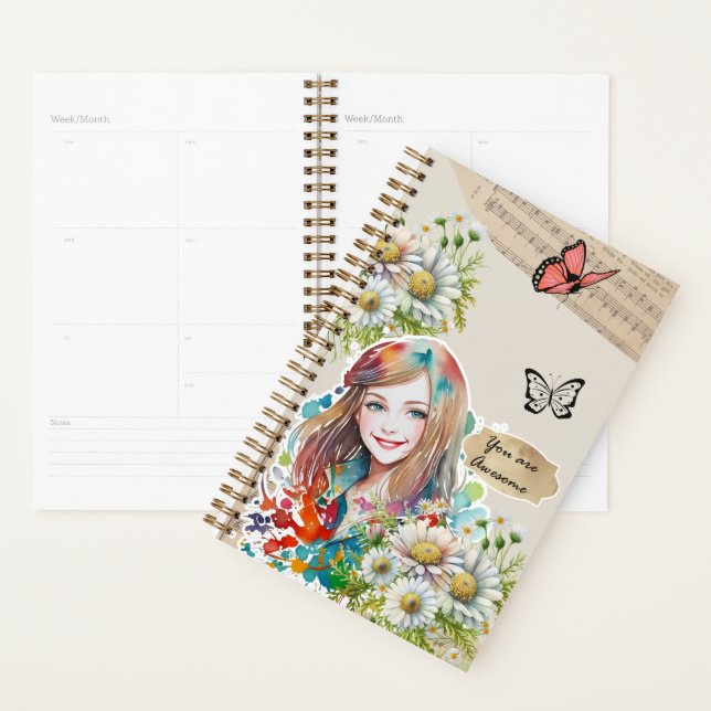 Agenda Arte de Colagem Abril, Margarida (Exibição)