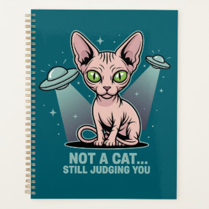 Agenda Arte de Humor Alienígena OVNI Gato Sphynx