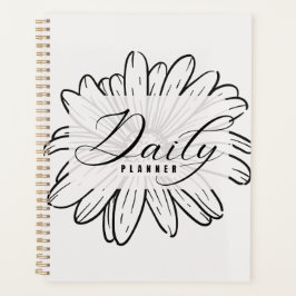 Agenda Arte de Linha de Margarida Minimalista & Tipografi