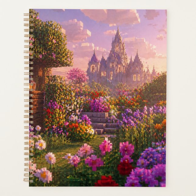 Agenda Arte de Parede de Jardim de Flores no Estilo Minec (Frente)