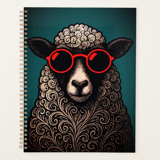 Agenda Arte de Parede de Ovelhas Legais (Frente)