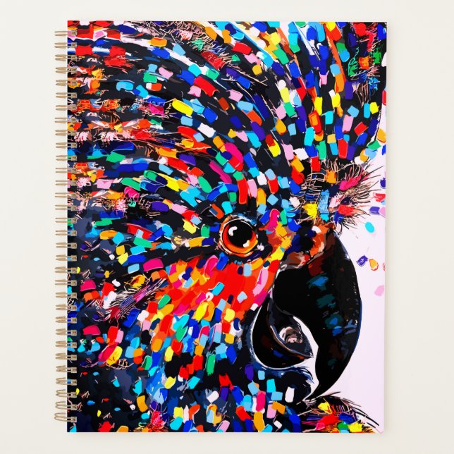 Agenda Arte de Parede Tropical de Aves Vibrante em Expres (Frente)