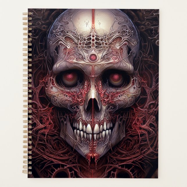 Agenda Arte do Horror Gótico do Crânio Surreal (Frente)