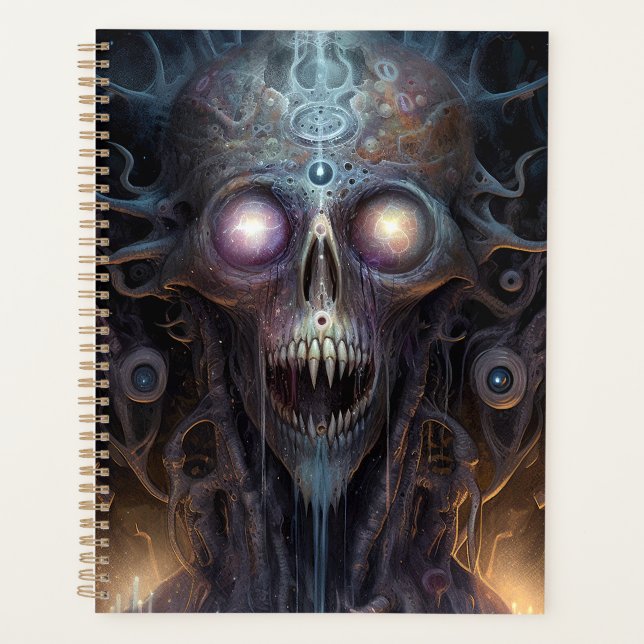 Agenda Arte do Horror Gótico do Crânio Surreal (Frente)