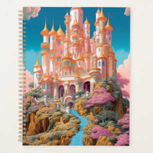 Agenda Arte Dourada Fantasia Branca de Castela Rosa