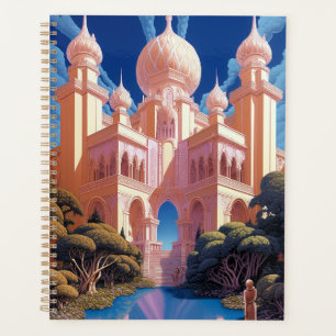 Agenda Arte Dourada Fantasia Branca de Castela Rosa