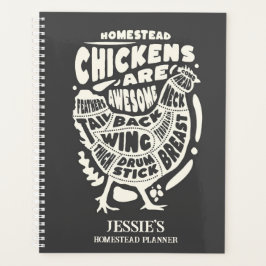 Agenda Arte em Galinha Preta Personalizada Homestead