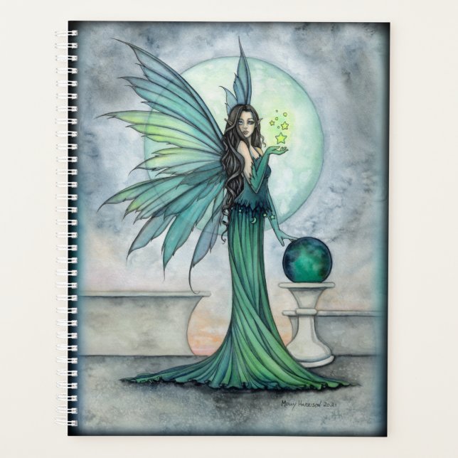 Agenda Arte Fantástica das Fadas Índigo e Jade  (Frente)