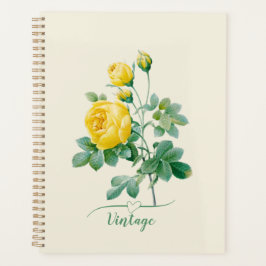 Agenda Arte fina Rosa Amarela Vintage 