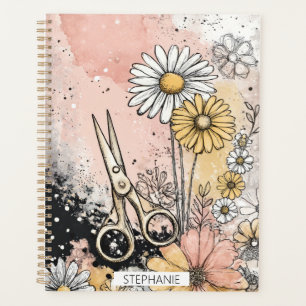 Agenda Arte Floral Abstrata em Aquarela