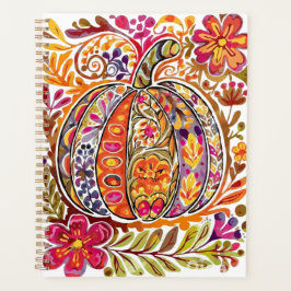 Agenda Arte Folclórica Pintada À Mão Pumpkin Tote Bag Fal