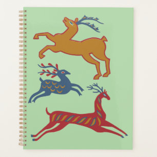 Agenda Arte Folk Americana Vintage Veado Cor Personalizad