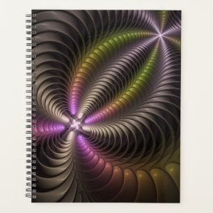 Agenda Arte Fractal 3D Colorida abstrato brilhante