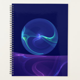 Agenda Arte fractal abstrata de sonho roxo azul luminoso