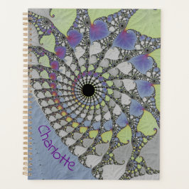 Agenda Arte Fractal Botânico Espiral Personalizado