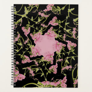 Agenda Arte fractal de Achillea, rosa e negra