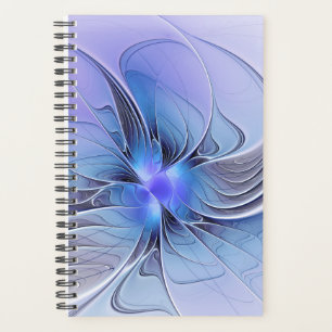 Agenda Arte fractal moderna abstrata azul lavanda