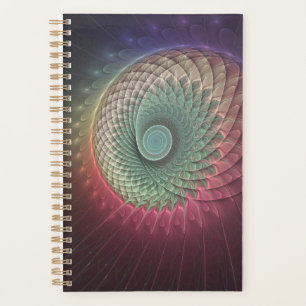 Agenda Arte Fractal Moderna Colorida de Caracol Abstrata