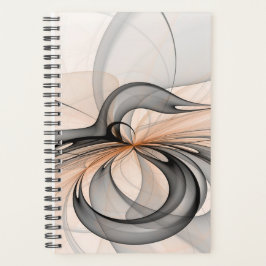 Agenda Arte Fractal Moderna Sienna Cinza Antracito Abstra