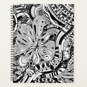 Agenda Arte Geométrica Preto e Branco 15