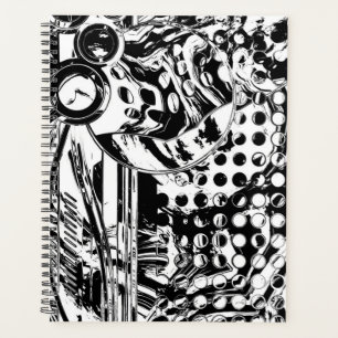 Agenda Arte Geométrica Preto e Branco 20